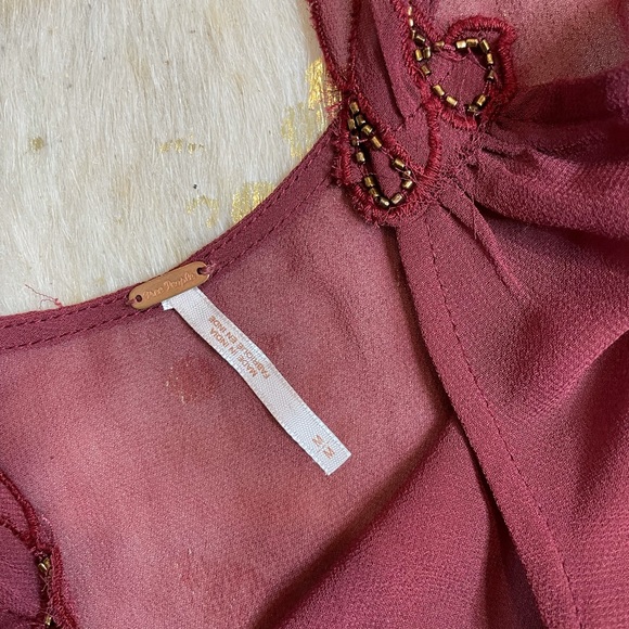 Free people sheer chiffon beaded slip tunic - Picture 3 of 7